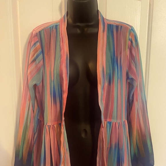 “LABEL RITU KUMAR” Sheer Kimono Kaftan Shrug - Picture 6 of 16